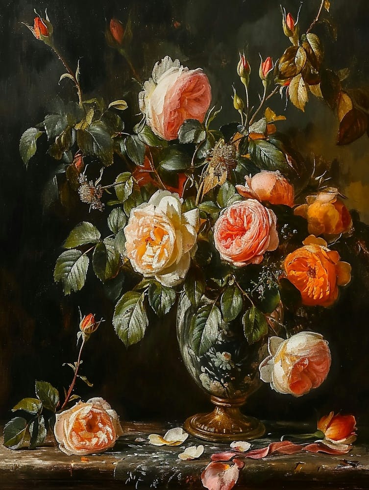 Baroque Floral Still Life Rose 6