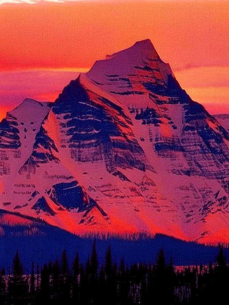 The Canadian Rockies Retro Sunset 3
