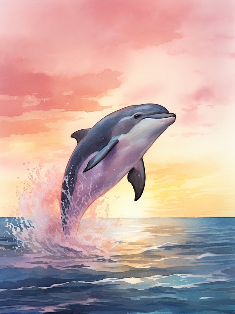 Hectors Delfin bei Sonnenuntergang 3