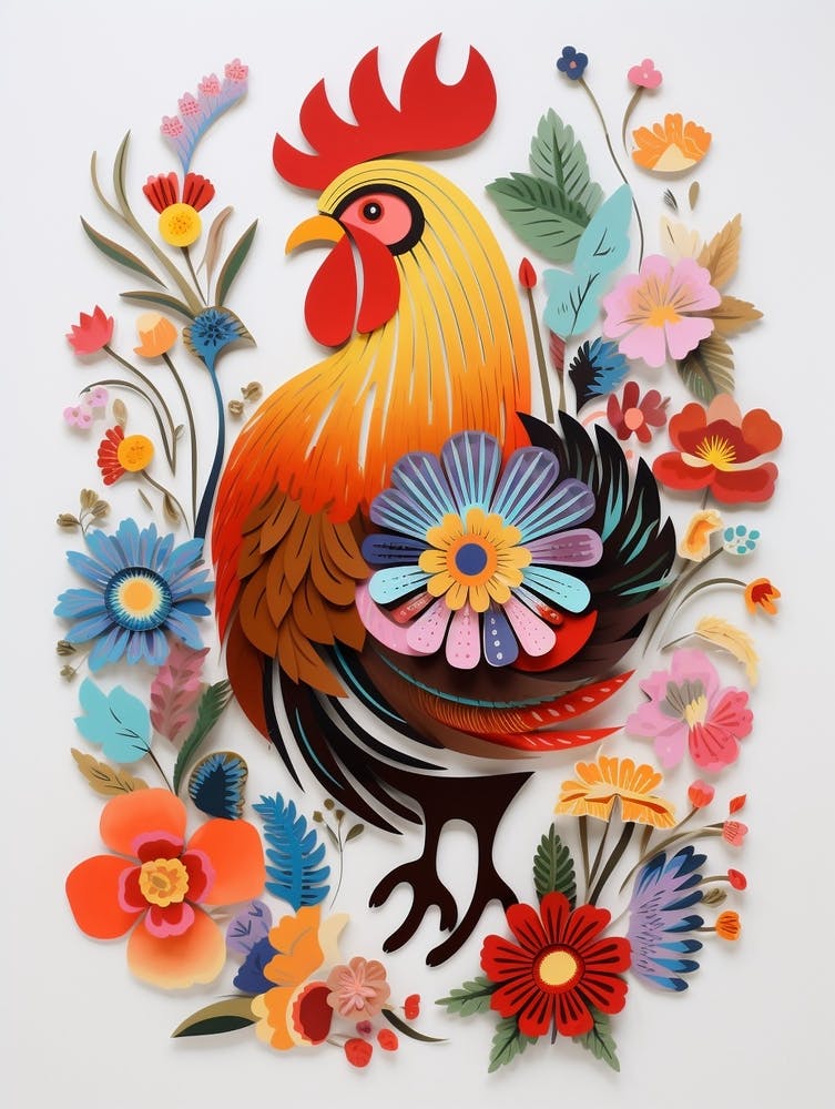Scandinavian Bird Illustration Chicken 7