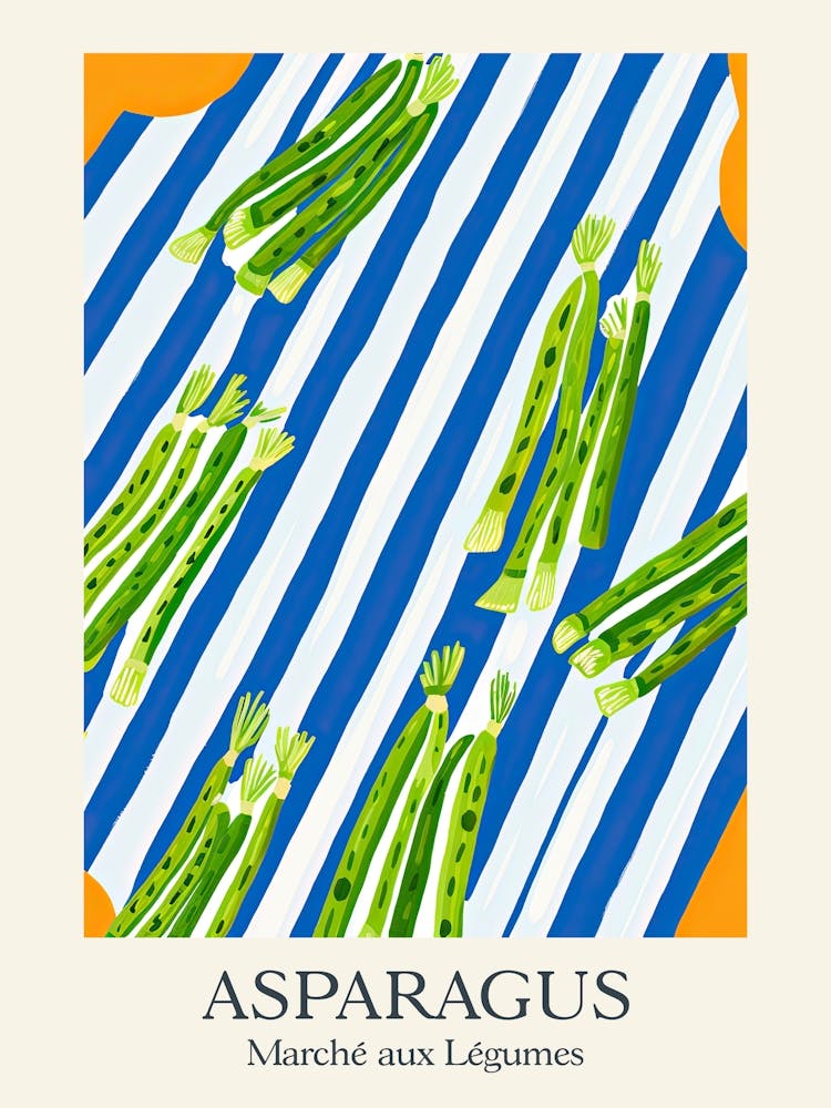 Marche Aux Legumes Asparagus Summer Illustration 4
