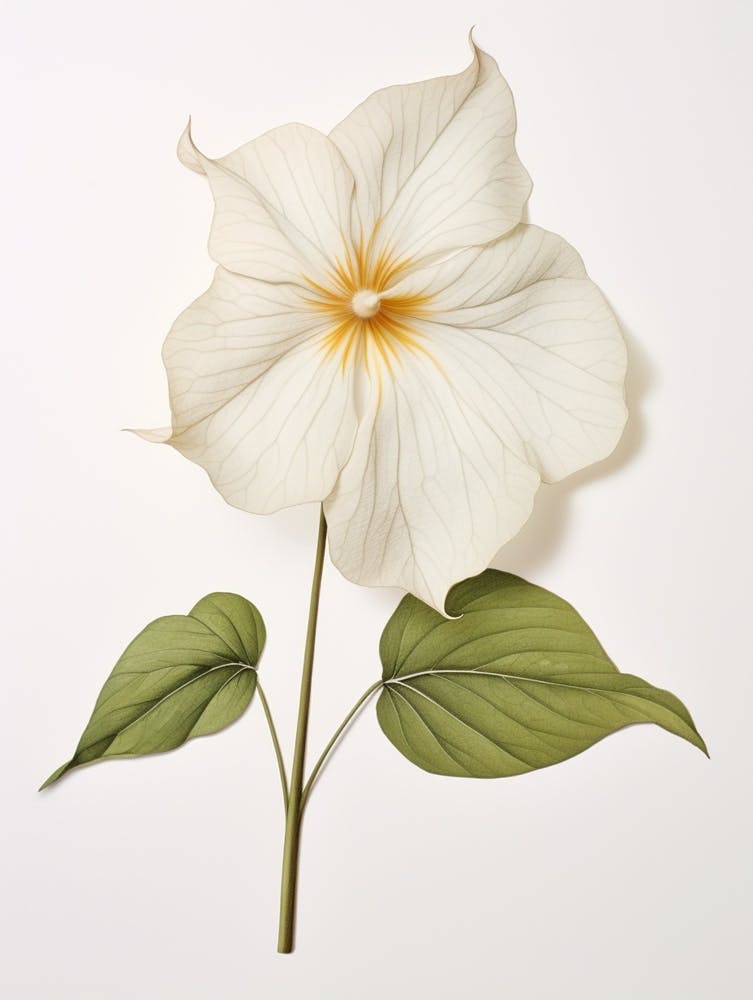 Pressed Wildflower Botanical Art Prairie Trillium 1