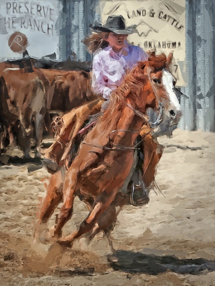 Cowgirl On A Horse