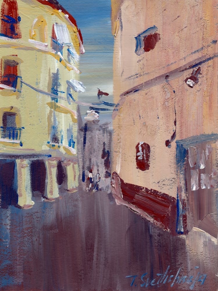 Madrid Street Impressionistic Painting