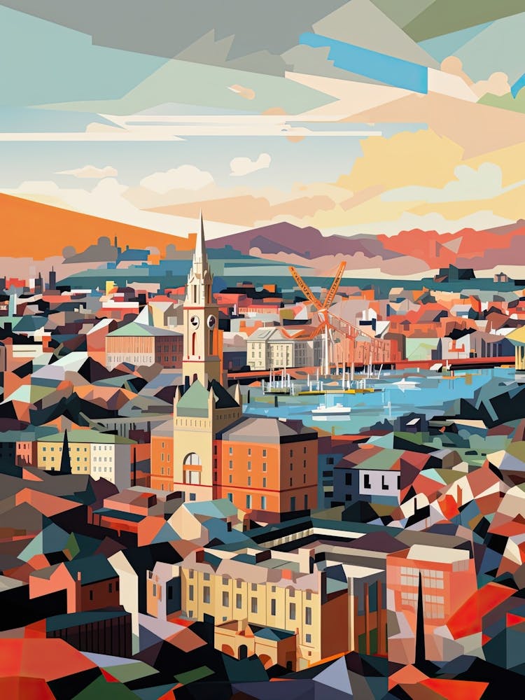 Glasgow, United Kingdom, Geometric Illustration 2