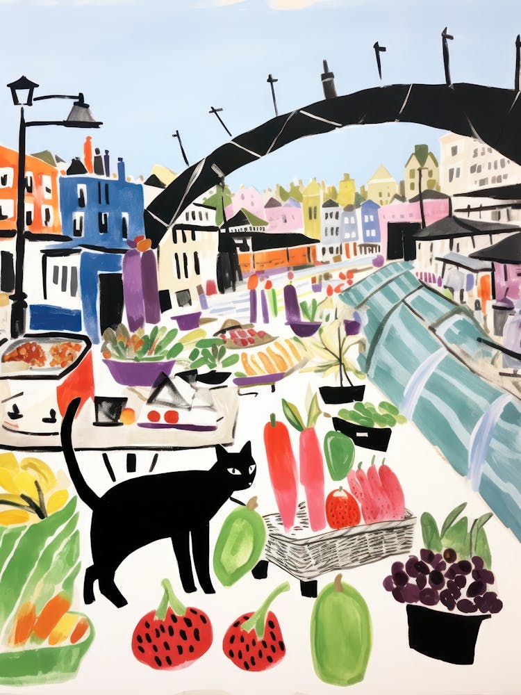 The Food Market In London 5 Illustration