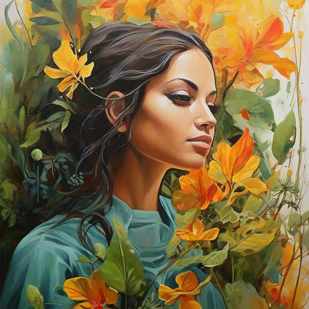 Woman With Flowers