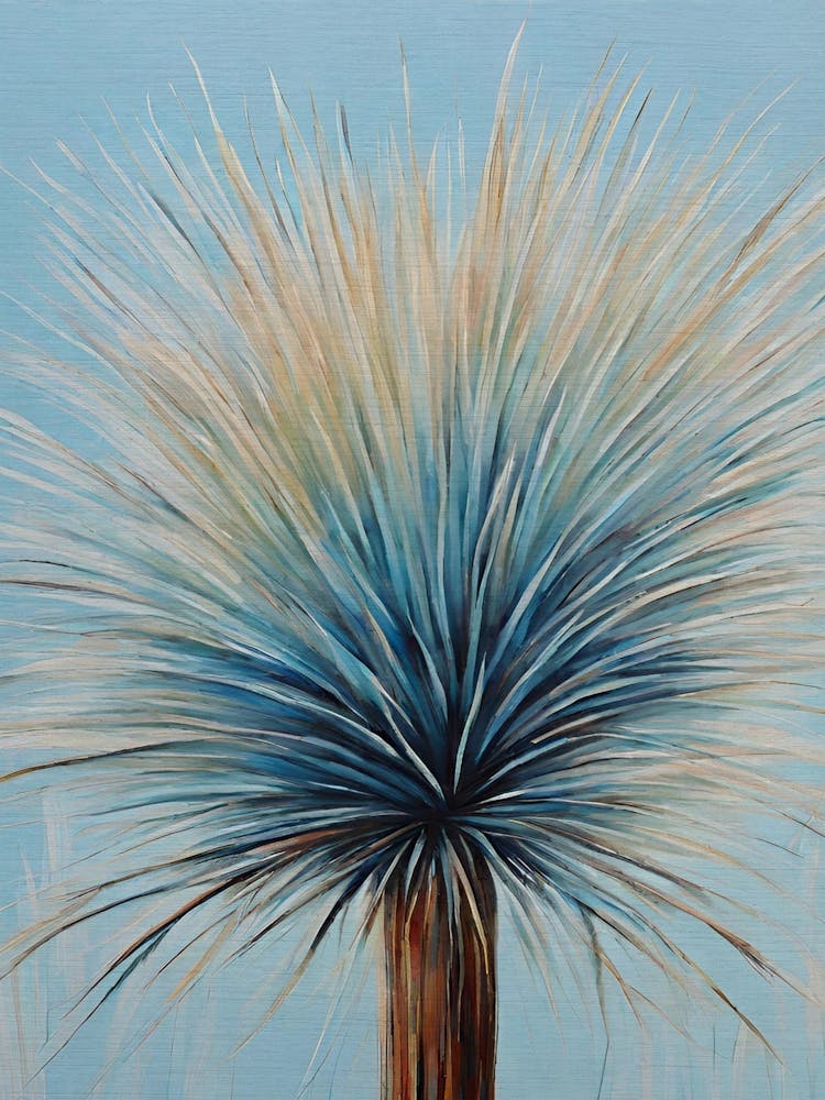 Blue Australian Native Grasstrees Painting