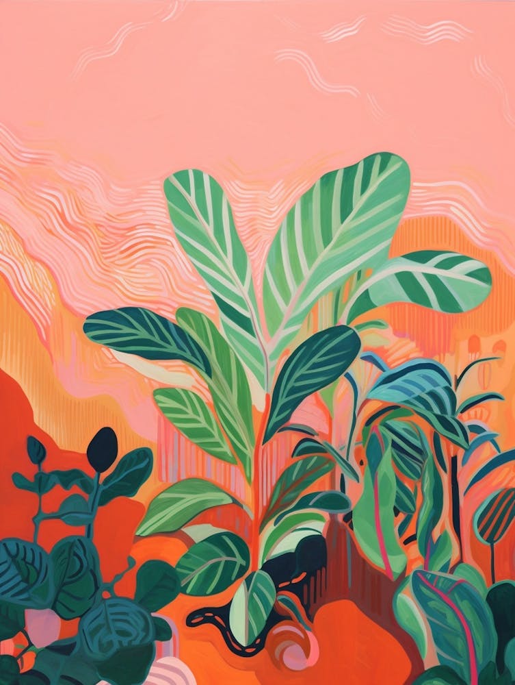 Boho Plant Painting Calathea 2