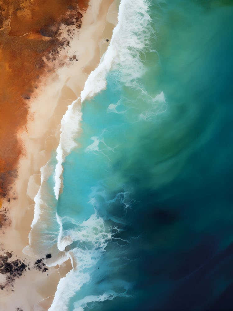 Aerial Beach View Art - Coastal Wall Decor
