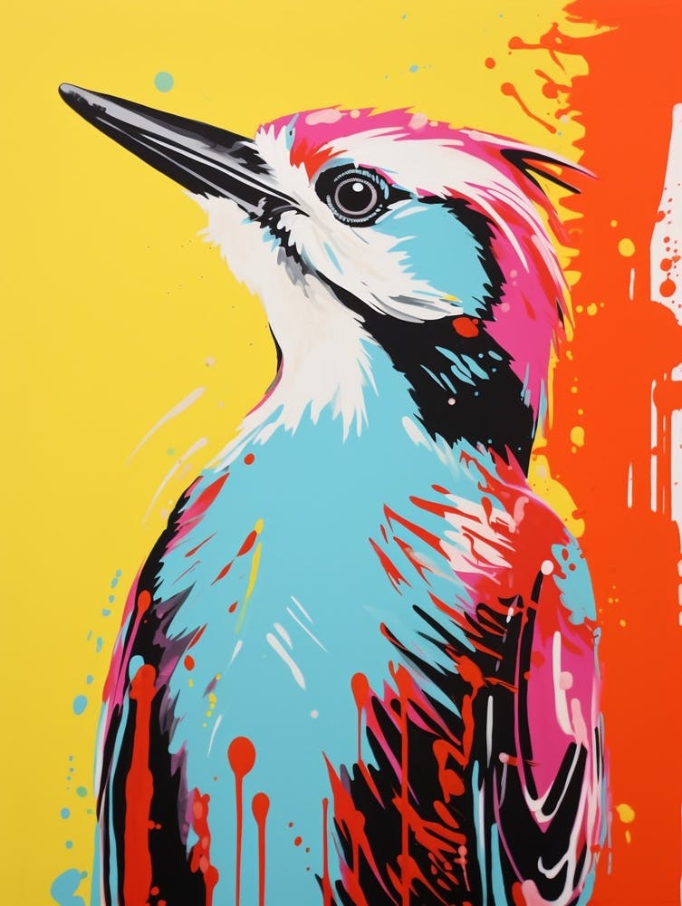 Andy Warhol Style Bird Woodpecker 3