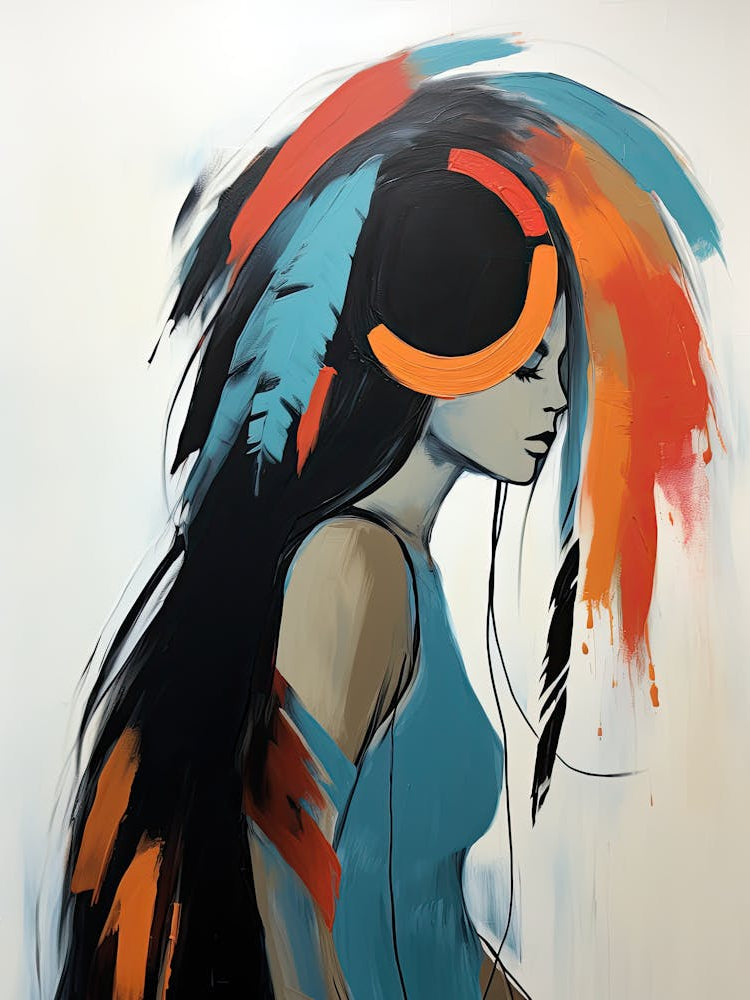 Tribal Moonlight Journey, Boho Art Style