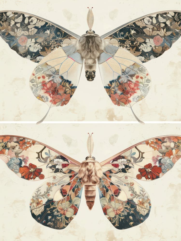 Shimmering Butterflies William Morris Style 1