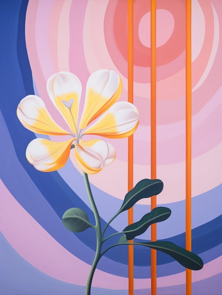 Freesia Flower 4 Hilma Af Klint Inspired Pastel Flower Painting