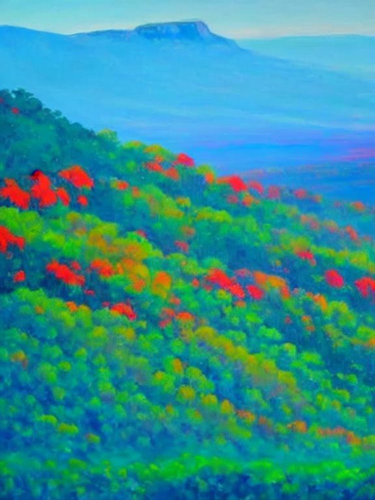 Blue Mountains National Park Australia Blue Oil Painting 1 