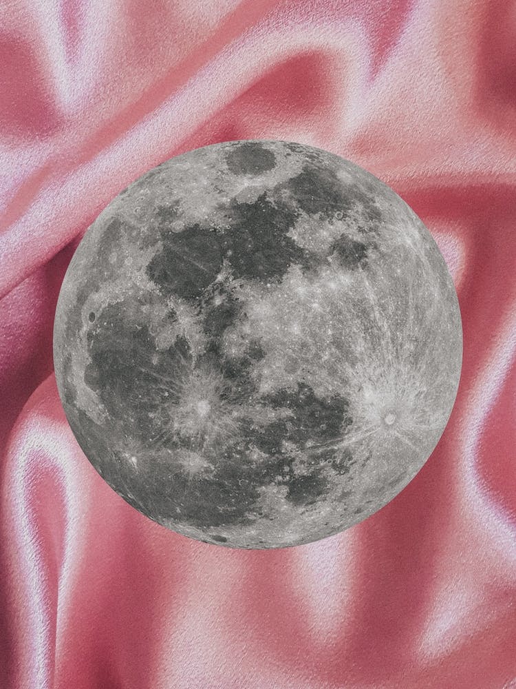 Pink Satin Moon Collage