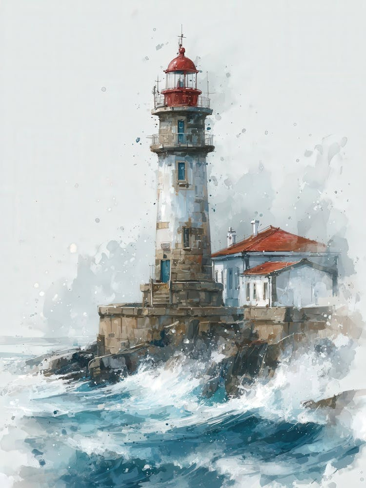 Aihrgdesign Isolated Watercolor Painting Of European Lighthou 5e2b1a4b 35bf 469f 80e8 E79726227b2a 0