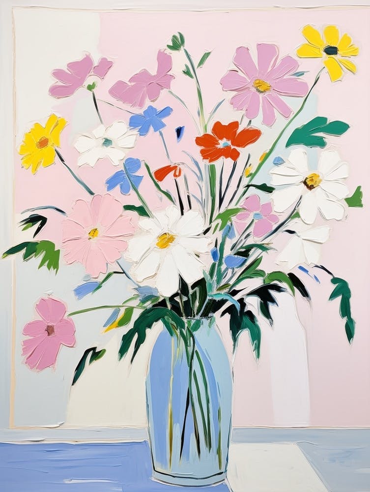 A Vase With Cosmos, Flower Bouquet 3