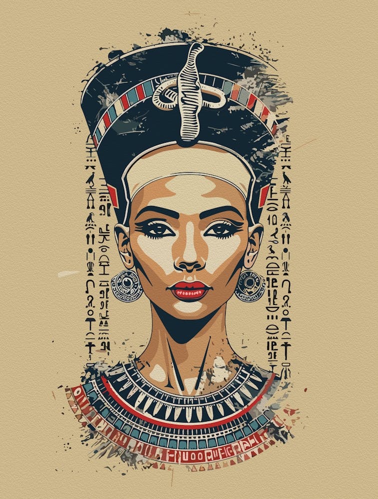 Regal Queen Of Egypt – Modern Neo Pharaoh Art