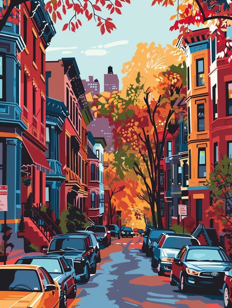 Greenwich Village New York Colourful Silkscreen Illustration 2