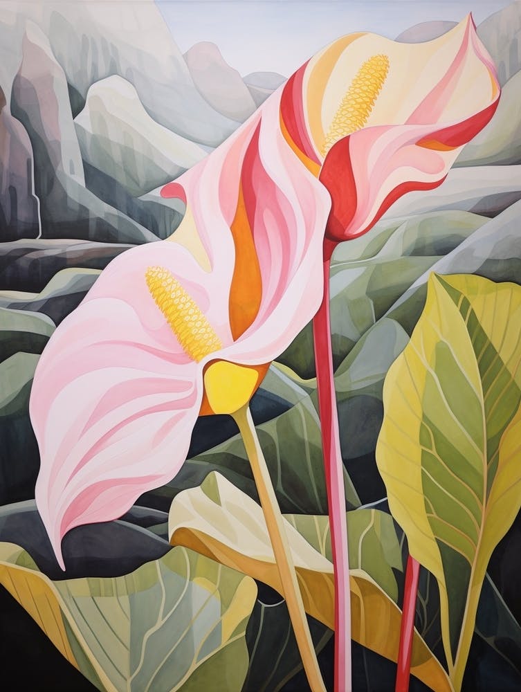 Flamingo Flower 2 Flower Painting