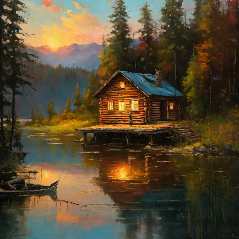 Hütte am See