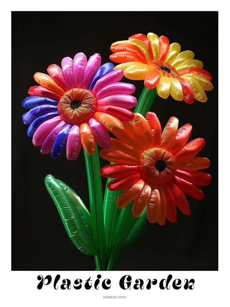 Bright Inflatable Flowers Poster Gerbera Daisy 3
