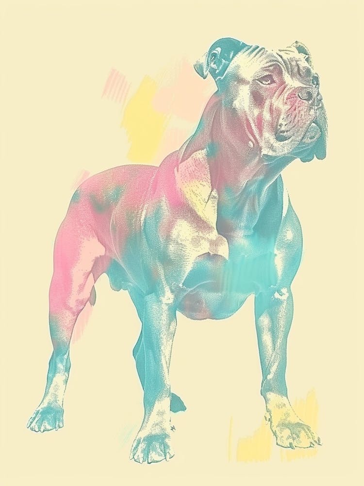 Cane Corso Dog Pastel Line Painting 3