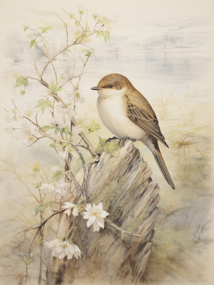 Vintage Vogelzeichnung Wasseramsel 3