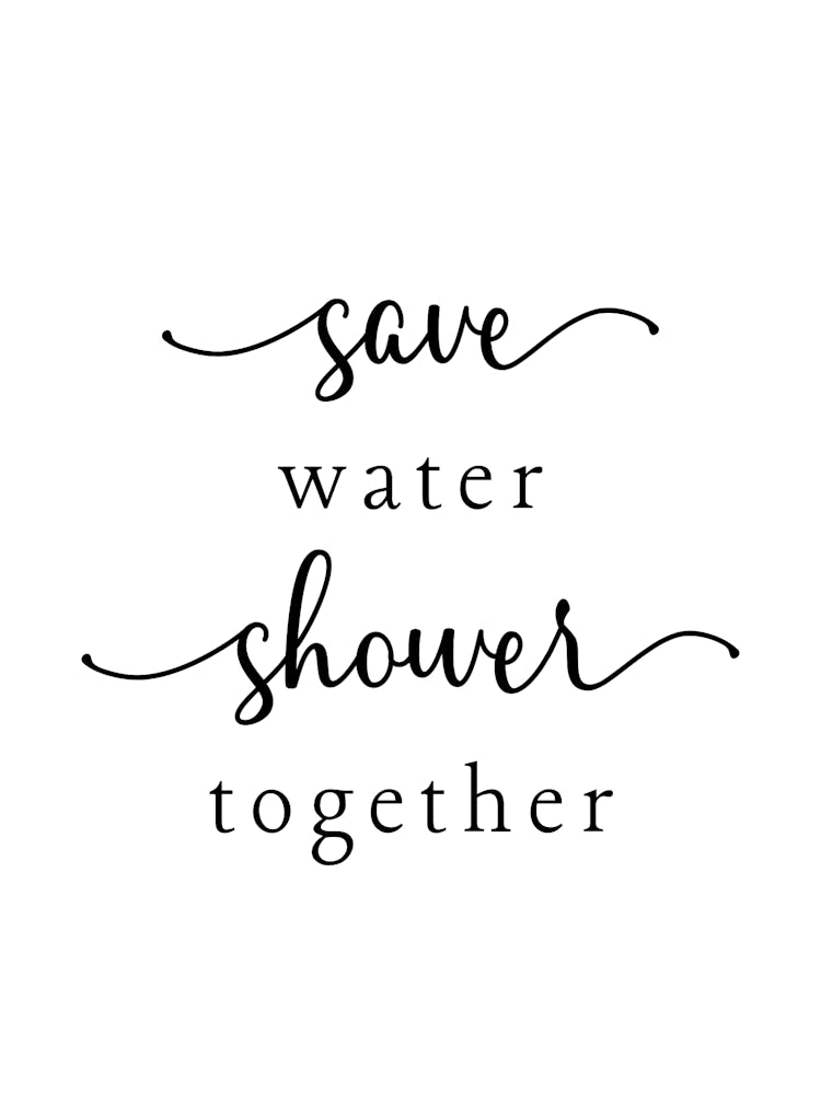 Save Water Shower Together Funny Bathroom