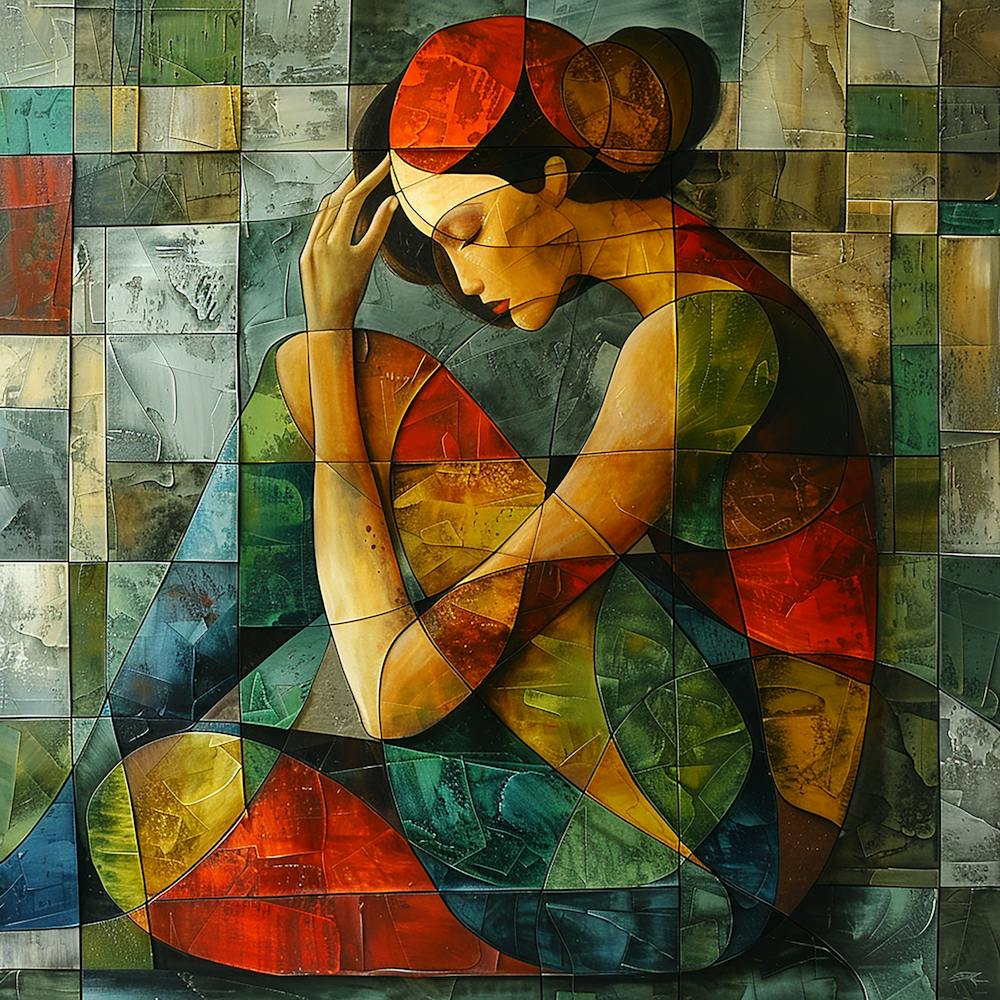 Woman In A Red Dress - colorful cubism, cubism, cubist art,    abstract art, abstract painting  city wall art, colorful wall art, home decor, minimal art, modern wall art, wall art, wall decoration, wall print colourful wall art, decor wall art, digital art, digital art download, interior wall art, downloadable art, eclectic wall, fantasy wall art, home decoration, home decor wall, printable art, printable wall art, wall art prints, artistic expression, contemporary, modern art print,