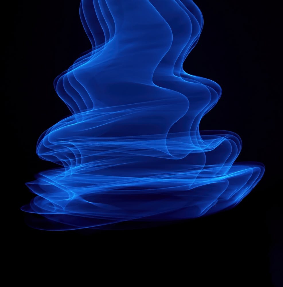 Glowing Abstract Blue Curved Lines