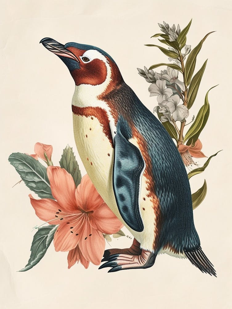 Adlie Penguin Phillip Island The Penguin Parade Vintage Botanical Painting 1