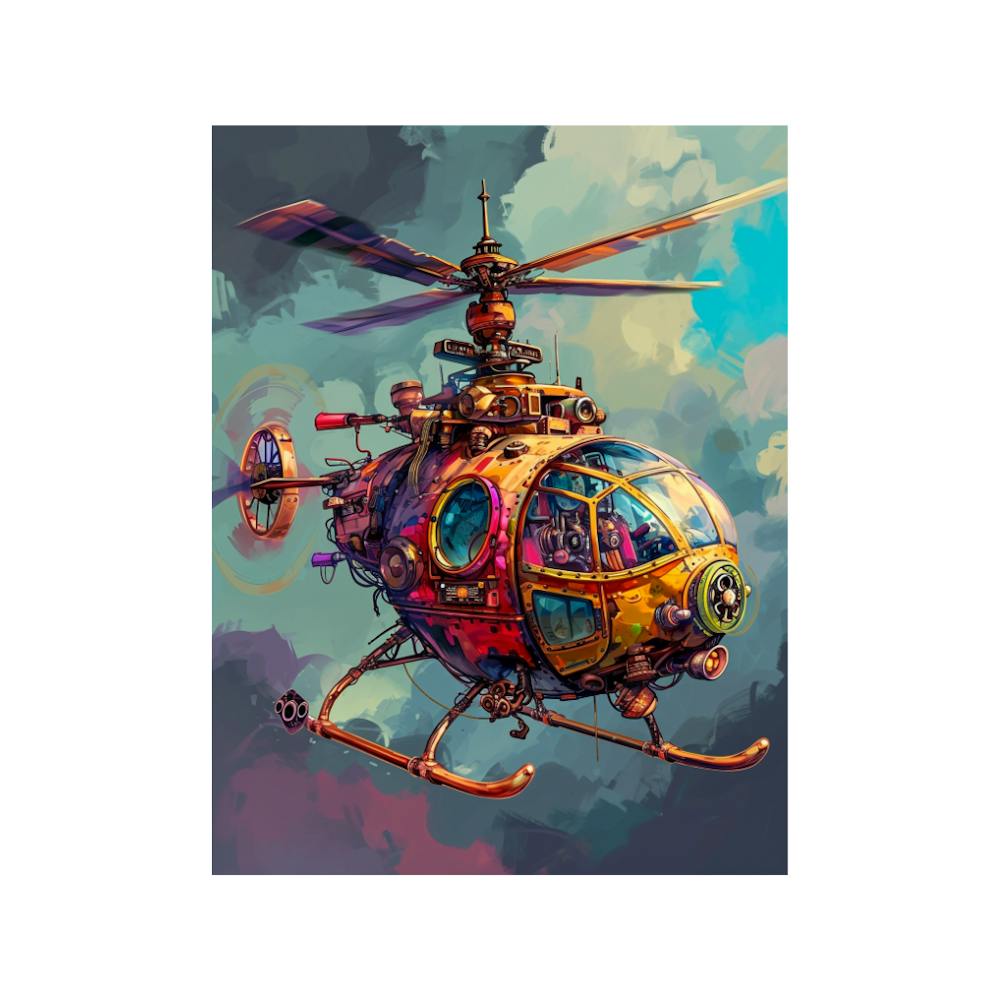 Steampunk Helicopter Retro 1