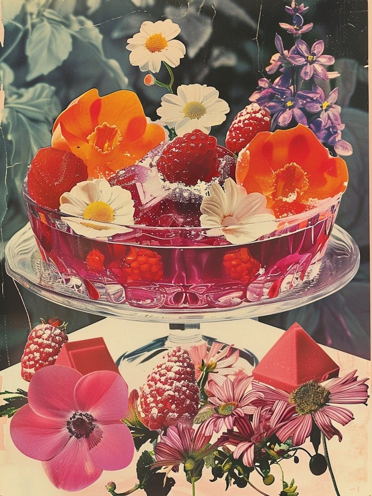 Purple Jelly Retro Dessert Collage 3