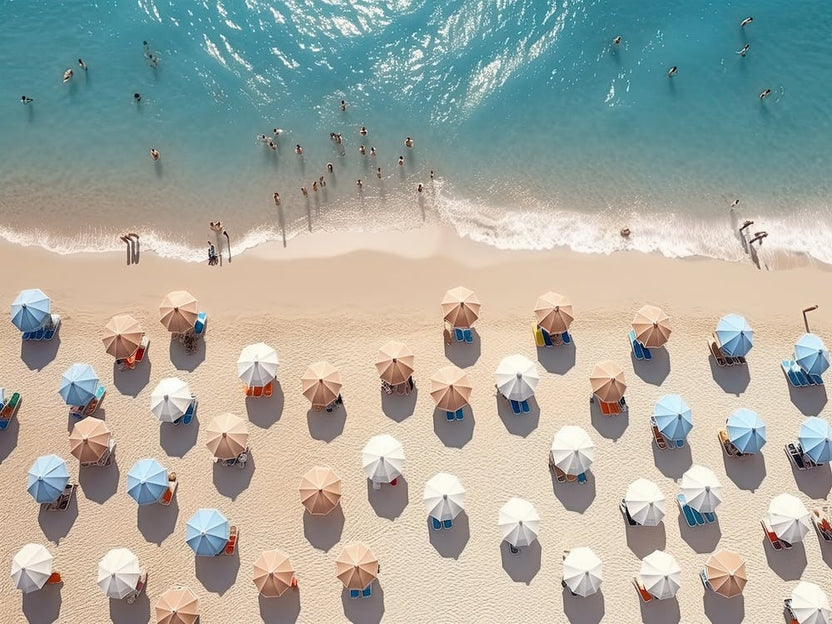 Aerial View Beach Club Summer Photography  Pastel Colours