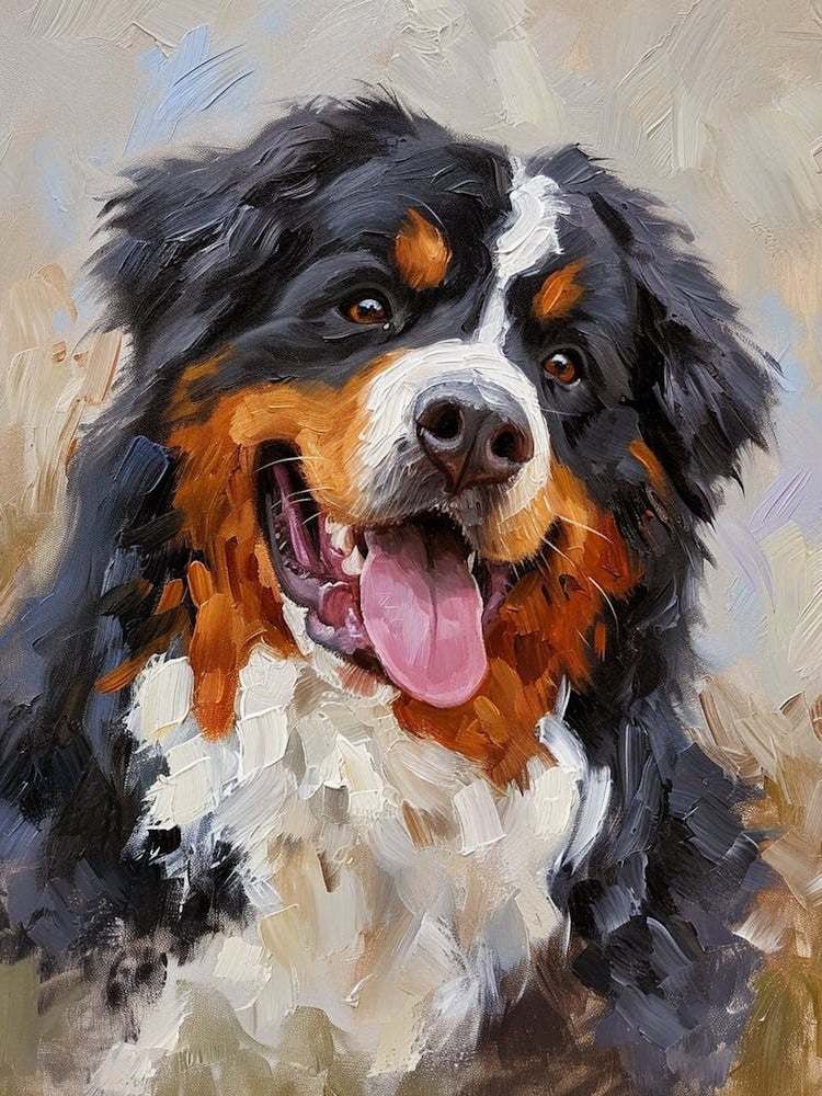 Burnese Mountain Dog Acrylic Painting 3