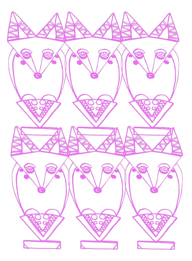 Wolf and Friends Rose Pattern