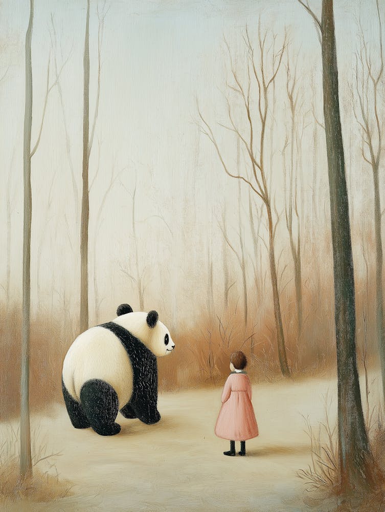 girl and her panda