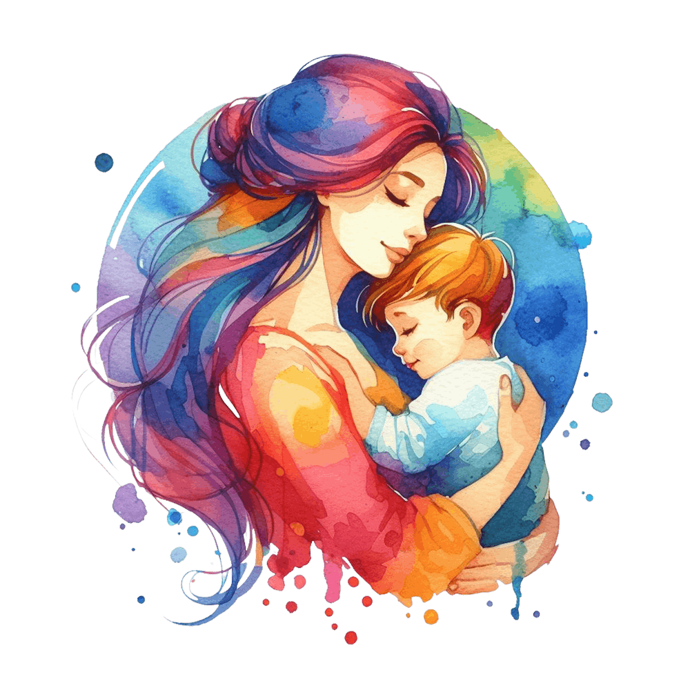 Mother And Child Watercolor Mothers Day 6
