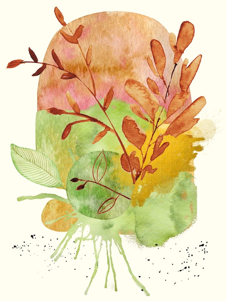 Peinture à l'Aquarelle Feuilles d'Automne