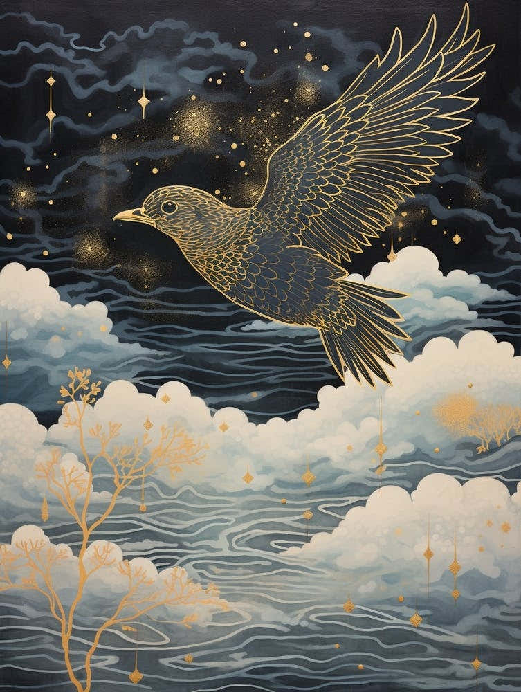 Cuckoo 1 Gold Detail Painting