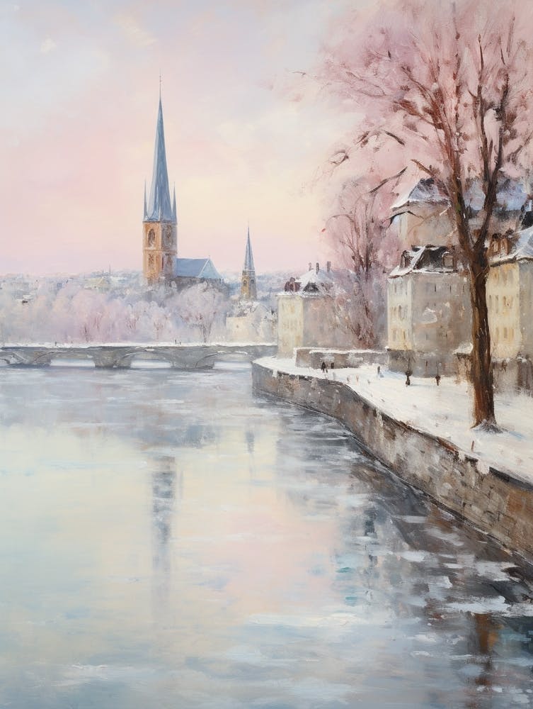 Peinture Hivernale Rêveuse Zurich Suisse 4
