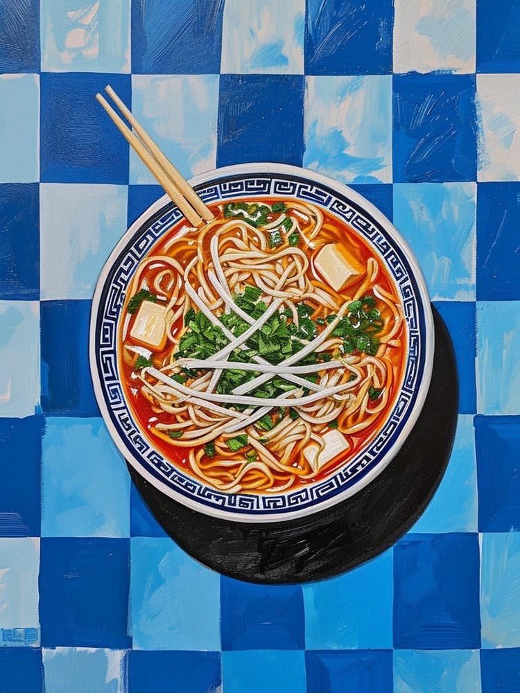 Pho Blue Checkerboard 1