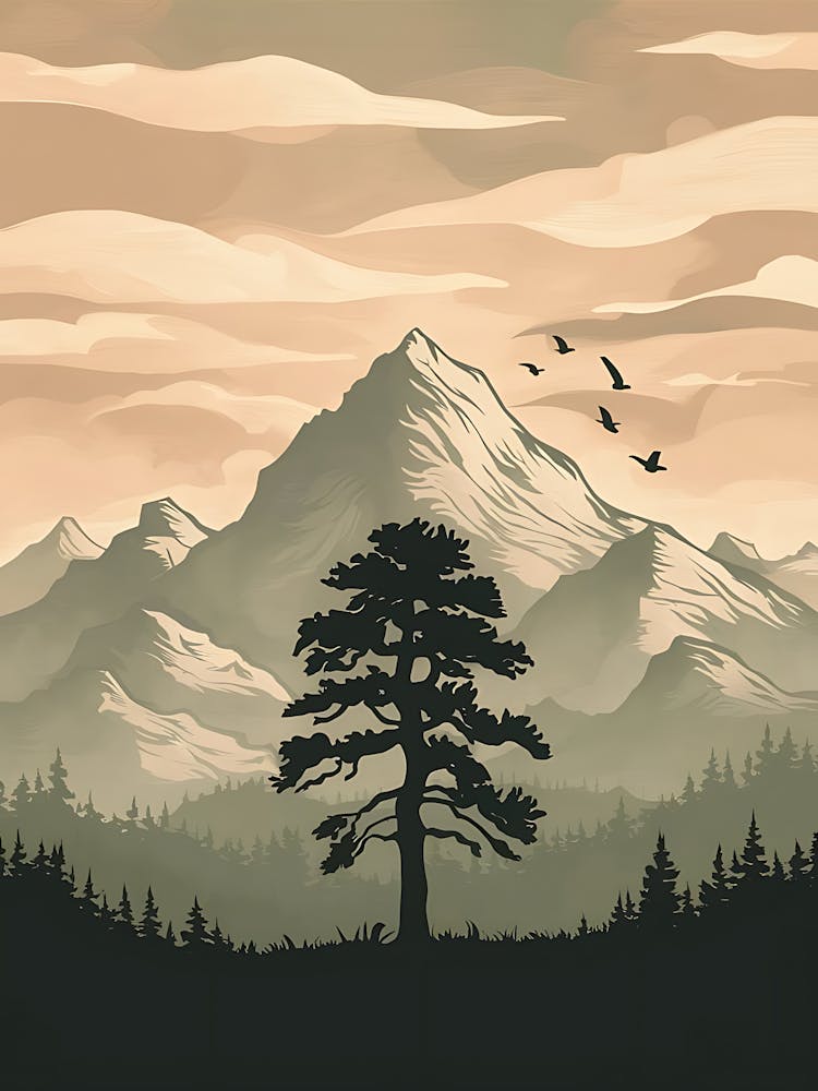 Lone Tree In The Mountains
