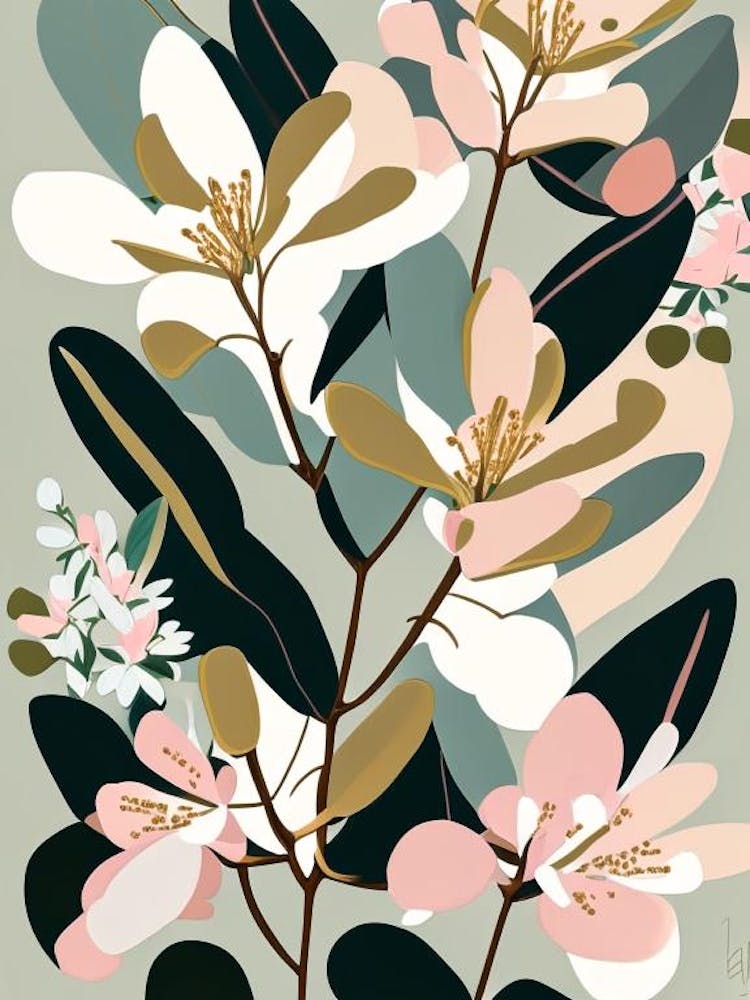 Rhododendron Wildflower Modern Muted Colours