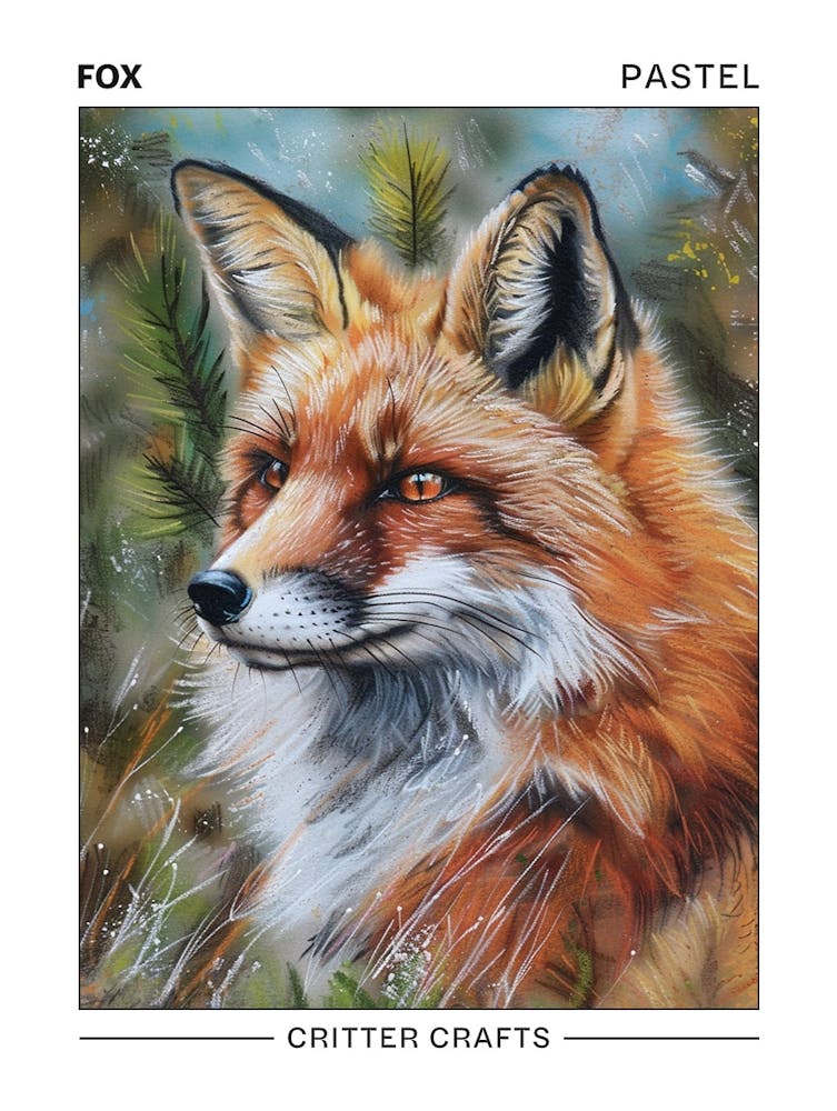 Fox Pastel Watercolour 4 Poster