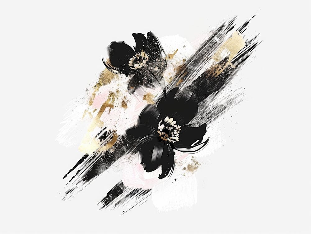 Abstract Black And Gold Painting 95