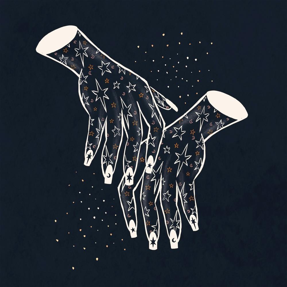 Sparkly Hands Square Line