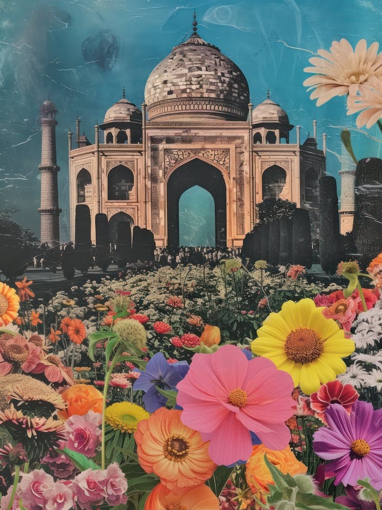Delhi   Floral Retro Collage Style 2